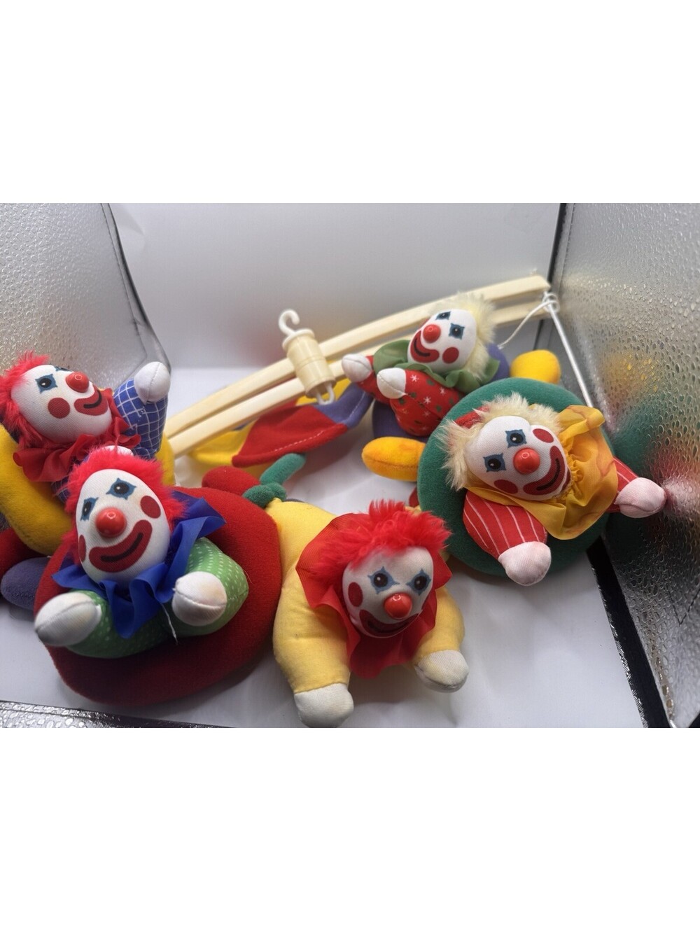Vintage - Pansy Ellen - Nursery Crib Mobile - Clowns - Plush Hanging Toys - 1989